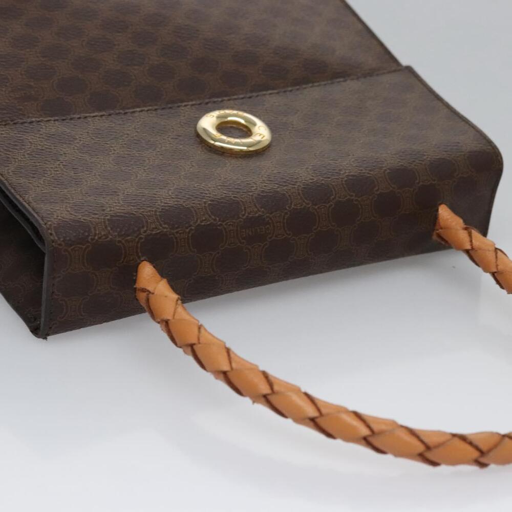 CELINE Macadam Canvas Hand Bag Pvc Leather Brown - Picture 6 of 13